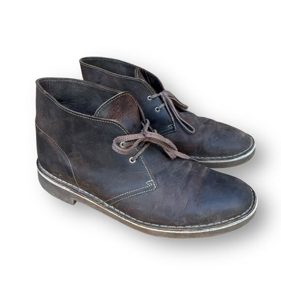 Clarks Bushacre Leather Lace Up Casual Chukka Boots Mens Size 12 Brown 15522 - Picture 3 of 14